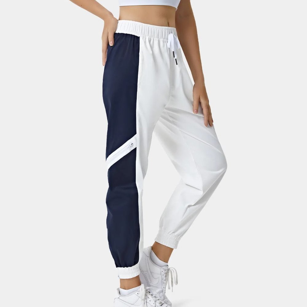 Halara Mid Rise Drawstring Side Pocket Color Bloc… - image 3